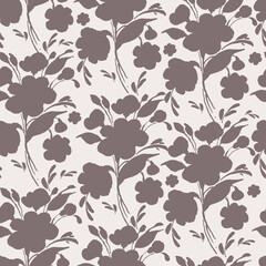  Abstract floral seamless pattern spring flowers drawn by paints on paper