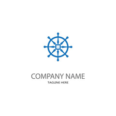 ship steering logo vector icon illustration template