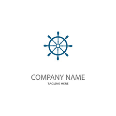 ship steering logo vector icon illustration template