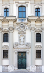Facade of the baroque catholic church of Sant Ignazio in Gorizia, Italy