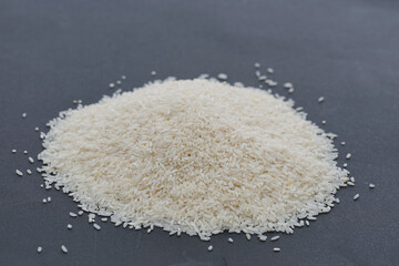 white rice on black background