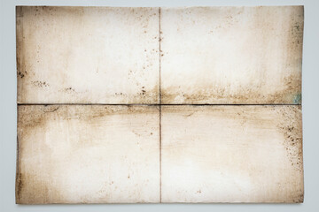 Sheet of old paper folded, texture background