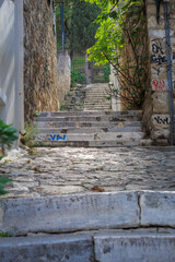 Stone path at Anafiotika of Athens