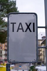 Traffic sign for taxi stand.