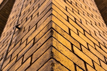close up shot of brick wall of factory