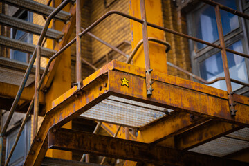 stairs in the building with small star