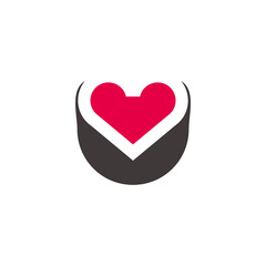 love cake abstract geometric design symbol vector