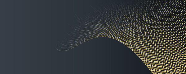 
Small golden dots abstract technology web banner design. Bronze geometric futuristic background. Vector illustration 