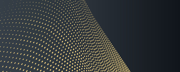 
Small golden dots abstract technology web banner design. Bronze geometric futuristic background. Vector illustration 