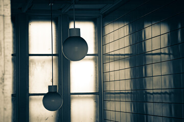 light lamp hanging from ceiling in hospital
