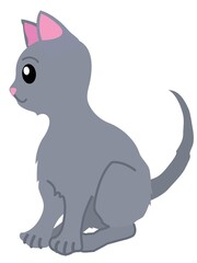 1匹のグレーの猫