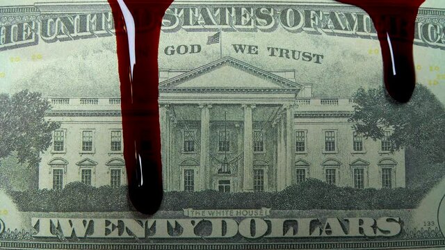 Whitehouse With Blood Twenty Dollars