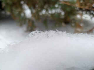 macro landscape of snow flakes