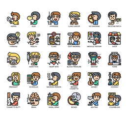 Set of Quit Smoking thin line and pixel perfect icons for any web and app project.
