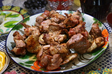 Pork and chicken kebabs