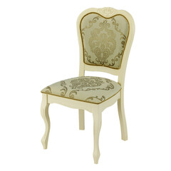 wooden soft chair on a white background