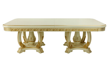 large beige table on white background