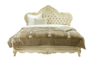 light made bed on a white background