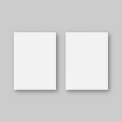 Blank paper sheets isolated on grey background. Vector