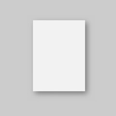 Blank paper sheet isolated on grey background. Vector