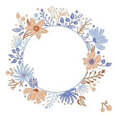 floral wreath of wild and meadow flowers