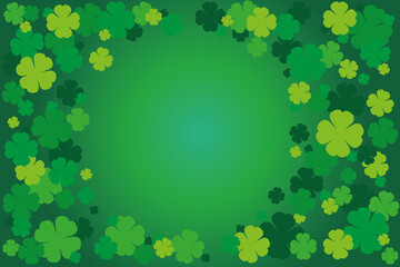 background of green clover symbols of luck with copy space - 406432091