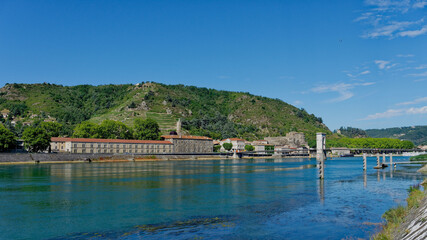 Fototapeta premium Tournon-sur-Rhône, Ardèche, Auvergne-Rhône-Alpes, France