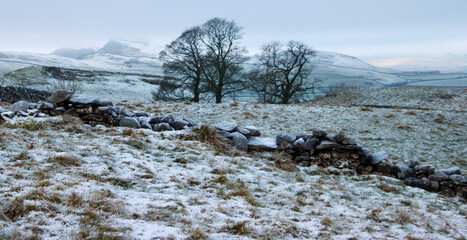 Yorkshire dales snowy landscape