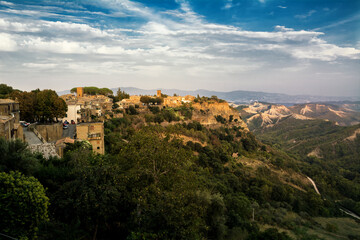 Overview of the town of Lubriano, Lazio, Italy