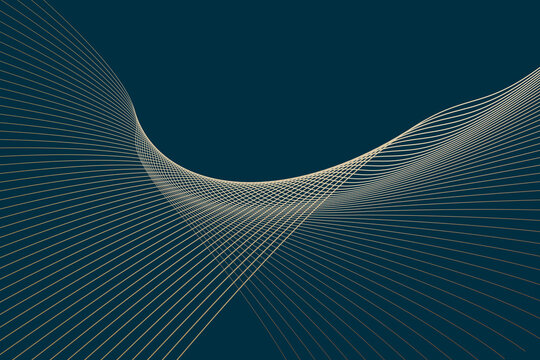 Amazing Illustration With Wavy Lines In Blue And Yellow Colors