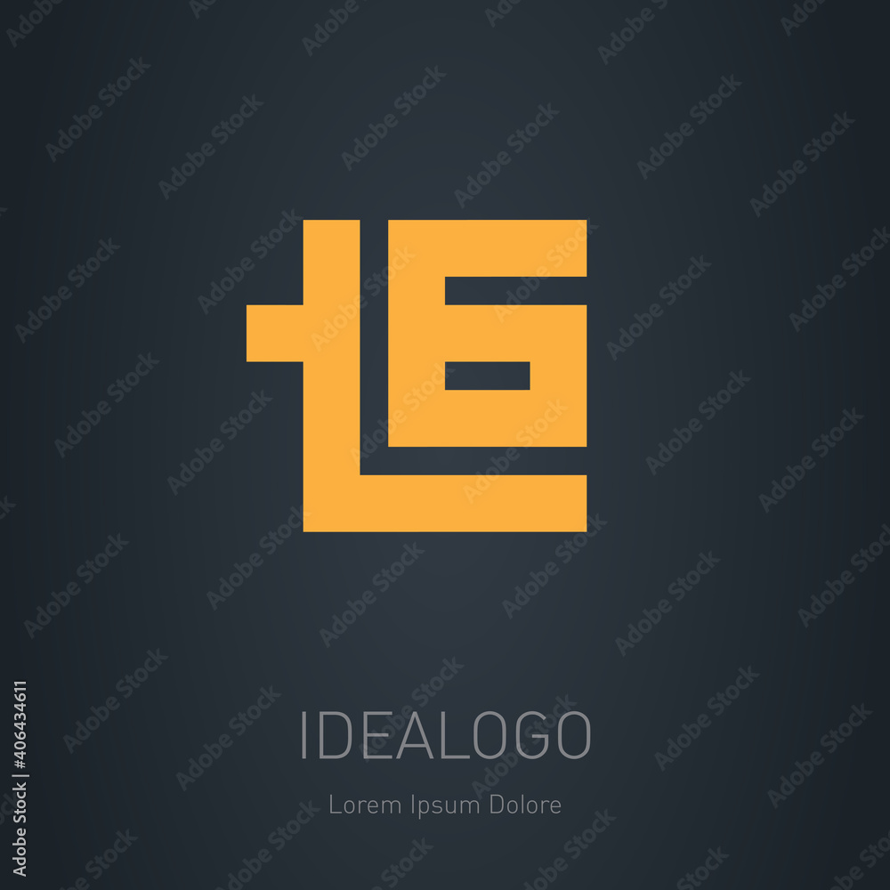 Poster t6 - design element or icon. logo with letter t and number 6. monogram or logotype.