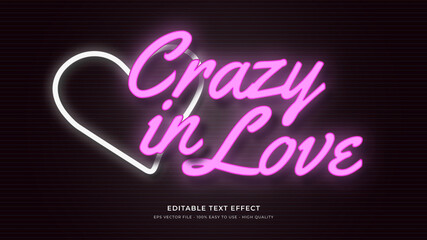 love neon light typography premium editable text effect