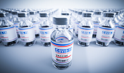 Coronavirus Covid-19 vaccine. Covid19 vaccination production and supply