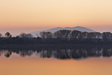 evening steam and the silhouette