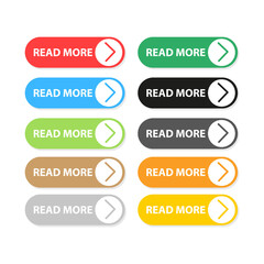 Set Read More buttons. Vector Illustration