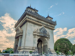 Obraz premium Victory Monument Patuxay in Vientiane Laos