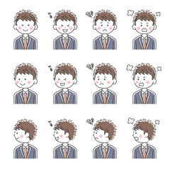 日本人ビジネスマンのイラストセット