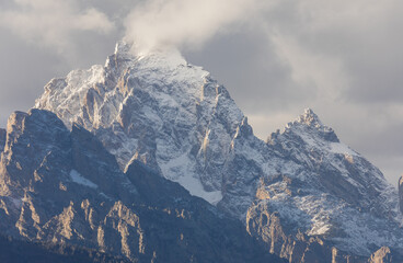 Scenic Teton Range Landscape in Wyoming in Autumn