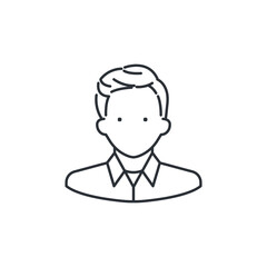 Slicked back line icon. vintage male hairstyle barber shop logo. Men's hairstyle short length. vector illustration design on white background. EPS 10