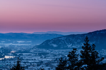 Sunset over Drammen, a town in the Buskerud province of Norway	