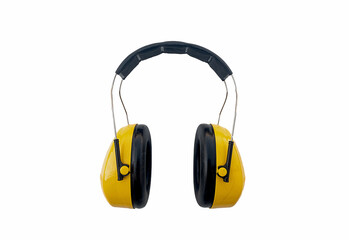 Protection ear muffs Reduce noise Isolated on a white background . safety first concepts