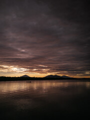 sunset over the lake