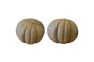 Whole green Pumpkin isolated over white background