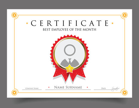 Best Employee of the Month certificate template