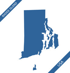 Rhode Island map outlines vector