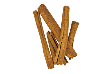 brown cinnamon sticks isolated on white background