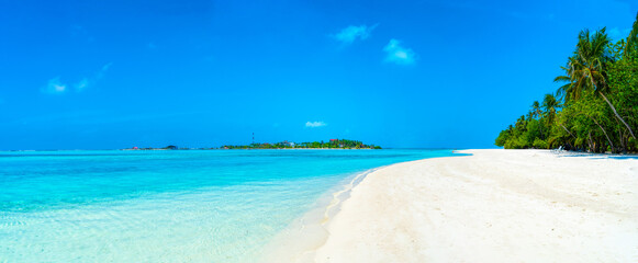 Top view of beautiful beach. Aerial drone shot of turquoise sea