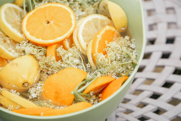 Making Elderflower Cordial