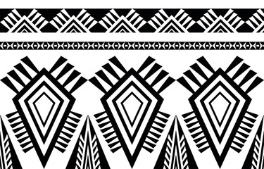 Black and white Abstract ethnic geometric pattern design for background or wallpaper. fabric pattern vector illustration