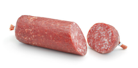 Smoked sausage isolated.